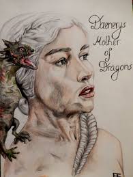 Daenerys Got Buntstiftzeichnung Drache Game Of Thrones Von Alice1997 Bei Kunstnet