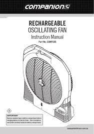 The head angle and height of the fan may be adjusted to suit the user's needs. Companion Comp389 Owner S Manual Manualzz