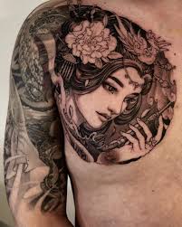 Discover thousands of free geisha tattoos & designs. Pin By Hung Pháº¡m On Chan Dung Tattoos Geisha Tattoo Design Geisha Tattoo