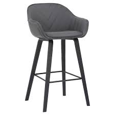 The industrial design of the outlaw counter stool features pu leather upholstery, black metal legs and a footrest for comfort. Crimson Faux Leather Bar And Counter Height Stool In Gray Lccrbagr30