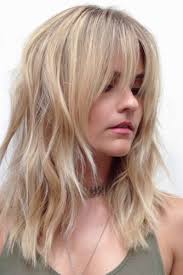 Lengthy side swept straight bangs are the most versatile choice for any medium length haircut. Shoulder Length Hair With Curtain Bangs Curly Novocom Top