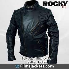Rocky 3 Sylvester Stallone Black Leather Jacket Leather Jacket Jackets Black Leather Jacket