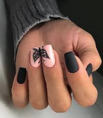 #nail #nails #love #esculpidas #uñas #acrilicas #acrilicnails #acrilics #posadas #misiones #argentina #uñasesculpidas #glitter #glitternails #black 35 Cool Matte Nail Designs Fashion Star Matte Nails Design Butterfly Nail Matte Nails