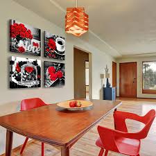 Dining room decor red rooms interior design the hamptons red dining room dinning room casual dining rooms decor city dining. Buy Bathroom Decor Rose Wall Art Red Room Accessories Canvas Print Pictures For Bedroom Home Decorations Black And White Modern Artwork Framed 12 X12 X4 Online In Indonesia B092yz17g8