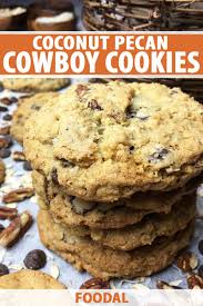 In a large bowl cream together the butter, white and brown sugar. Coconut Pecan Chocolate Chip Cowboy Cookies Recipe Foodal
