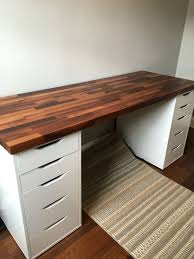 Ikea Alex Cabinets With Walnut Solid Wood Desk Ikea Craft Room Solid Wood Desk Ikea Crafts
