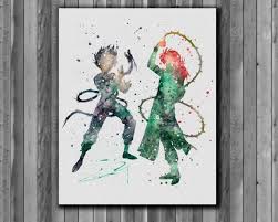 Hiei And Kurama Yu Yu Hakusho Poster Art Print Instant Download Watercolor Print Anime Watercolor Posters Art Prints Art Poster Art
