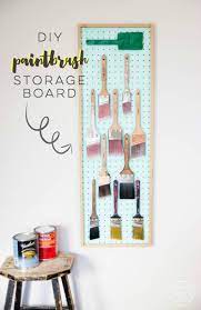Diy Paintbrush Storage Board Cool Diy Projects Diy Renovation Peg Board