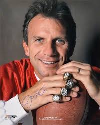 THE Greatest! Joe Montana (Joe Cool, Comeback Joe, Golden Joe); Quarterback  #16, #19: SF 49er's (1979-1992), KC Chiefs (1993-94). TD-INT: 273-139;  Yards; 40,551; QB Rating: 92.3.