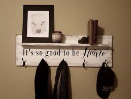 Wall Mounted Coat Rack Farmhouse Coat Rack With Quote Www Etsy Com Shop Barkingllama Wall Mounted Coat Rack Coat Rack Wall Diy Coat Rack