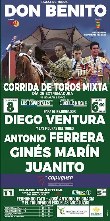Corrida de Toros Mixta el 8 de septiembre, Día de Extremadura - Ayto. Don Benito