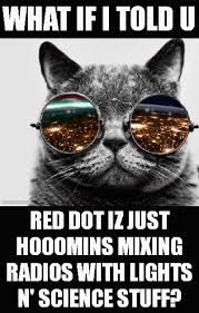 Red Dot Morpheus Cat What If I Told You Meme Op Art Illusion Art Funny Cats