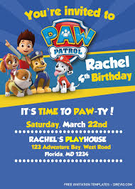Birthday express contributes all the boys & girls party supplies you need to ensure this day is special! Paw Patrol Invitation Templates Editable With Ms Word Download Hundreds Free Printable Birthday Invitation Templates