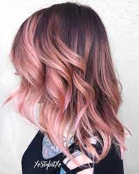 Pastel Pink Balayage For Brown Hair Rose Gold Balayage Pink Blonde Hair Pink Balayage