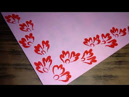 Pink Chart Decoration Red Flower Design Two Side Border