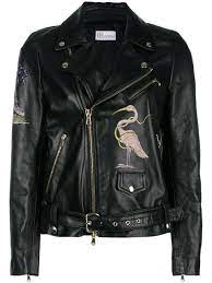 Red Valentino Flamingo Zipped Jacket Farfetch Zip Jackets Red Valentino Jackets