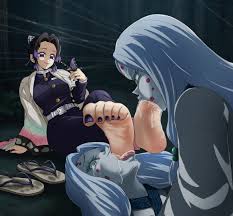 demon slayer, danny782, 3girls, barefoot, choking - R34 Vault