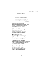 Love creating something new out of the old. For Mrs Cadwallader By Leonard Wolf Poetry Magazine