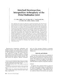 Pdf Matched Hemiresection Interposition Arthroplasty Of The
