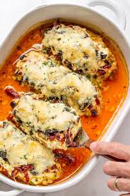 Chicken Casserole Recipe With Spinach Cream Cheese Sun Dried Tomatoes And Mozzarella Chicken Casserole Recipe Chicken Recipes Casserole Tomato Recipes Chicken Recipes