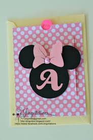 You'll receive a 4x6 minnie mouse pink & black printable thank you card in jpeg or pdf format. Silhouette Cameo Jingvitations Homemade Birthday Cards Disney Birthday Card Birthday Cards Diy