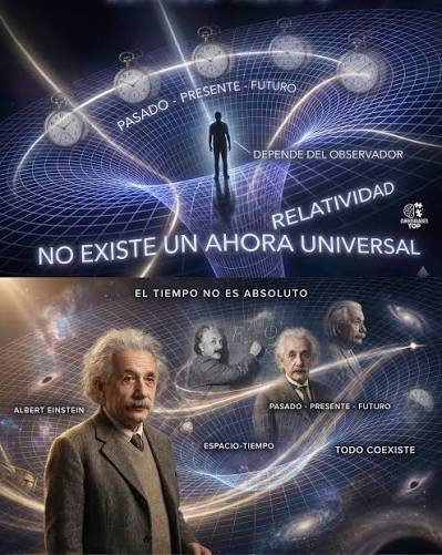 ⏳ | Según Albert Einstein, el tiempo no es algo fijo ni universal,  sino una dimensión que depende del observador, lo que cambia por completo  la forma en que entendemos la realidad.