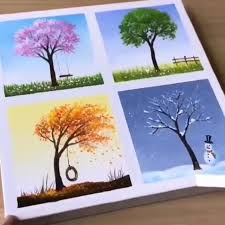 Dapatkan lukisan 3 dimensi sederhana di kertas yang menarik dan boleh di perolehi dengan cepat. Video 4 Paintings On One Canvas Lukisan Pohon Lukisan Sederhana Lukisan Pemula
