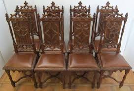 8 Gothic Dining Chairs Antique Chairs Item 5121 By M Markley Antique Dining Chairs Dining Chairs Antique Chairs