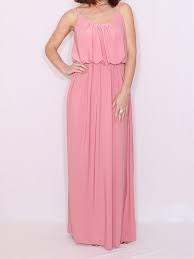 Light Pink Maxi Dress Bridesmaid Dress Sundress Spaghetti Etsy