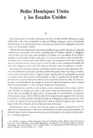 By pedro henríquez ureña first published in 1945 5 editions — 1 previewable. Pedro Henriquez Urena Y Los Estados Unidos
