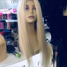 Long blonde wig middle part 613 lacefront 2020 Wig