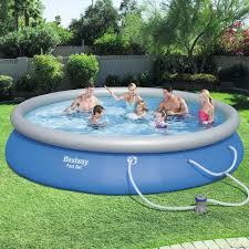 15 Ft Round 33 In Deep Fast Set Swimming Pool Set Blues Above Ground Swimming Pools Easy Set Pools Inflatable Swimming Pool