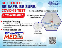 A throat and nasal swab taken by a doctor forms the basis of the pcr test. Covid 19 Tests Now Available At Manila Doctors Hospital Manila Doctors Hospital