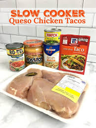 Slow Cooker Queso Chicken Tacos Crockpot Dishes Chicken Crockpot Recipes Food