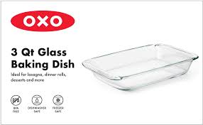 In case you wish to cover the pan with the tempered glass cover, always make sure the temperatures do not exceed 450f. Amazon Com Oxo Good Grips Glass 3 Qt Baking Dish Kitchen Dining