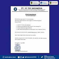 Veteran no.39 purwakarta 42 3214000002 Diskominfo Purwakarta Sur Twitter Hai Sobatnet Istimewa Pt Yc Tec Indonesia Membuka Lowongan Pekerjaan Untuk Posisi Chemical Engener Silahkan Para Sobatnet Yg Merasa Memenuhi Kualifikasinya Boleh Kirim Lamarannya Ke Email Ycindo2019 Gmail Com