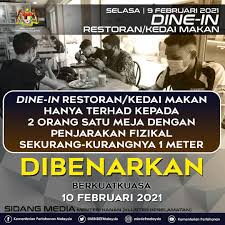 Kawasan yang terlibat tempoh berkuat kuasa kawalan pergerakan. Wadie Perda Char Koey Teaw Alhamdulillah Makan Di Kedai Dine In Adalah Dibenarkan Berkuat Kuasa 10 Februari 2021 Namun Hanya Terhad Kepada 2 Orang Satu Meja Dengan Penjarakan Fizikal Sekurang Kurangnya 1 Meter
