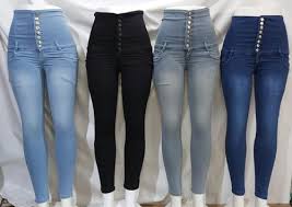 Our super high waist denim skinnies will hug your curves tight while still allowing you to move freely. Regular Ladies Denim High Waist Jeans Rs 350 Piece V G Collection Id 22658599712