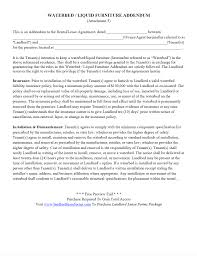 Residential Rental Lease Agreement Waterbed Liquid Furniture Addendum Lease Agreement Being A Landlord The Tenant