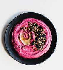 Pink Hummus With Seedy Oat Topping Food Recipes Vegan Hummus Recipe