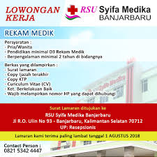 Kunjungi pos untuk informasi selengkapnya. Rsu Syifa Medika Banjarbaru On Twitter Lowongankerja Lowongan Banjarmasin Banjarbaru Banjarinfo Rumahsakit Kesehatan Rekammedik