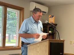The Passing of the Gavel. President Dean Rick read over a list of  accomplishments that were accomplished during his tenure of the presidency  of The Rotary Club of Eagle Grove from 2020-2024.