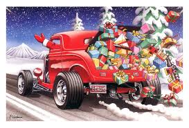 Hot Rods Christmas Cards X 824 One 1 Pack Of 10 Cards Envelopes Christmas Natal Auto