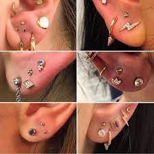 Stacked Lobe Piercing Inspiration By Wklp Earings Piercings Pretty Ear Piercings Different Ear Piercings