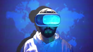 Virtual Tour Concept Glasses Person Wearing Glasses World Map Projection —  Stock Video © BlackBoxGuild #547285590