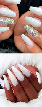 In the world of nail art, it would become a beautiful canvas. 120 Best Coffin Nails Ideas That Suit Everyone White Coffin Nails White Acrylic Nails With Glitter Shiny Nails Designs