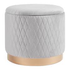 Maybe you would like to learn more about one of these? Btfy Velvet Storage Stool Large Grey Footstool Round Ottoman Pouffe Box Ebay