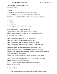 Sending a letter to each one of them is the best way to say goodbye. Goodbye To Love