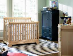 A Light Wood Finish Is Neutral And Perfect For Any Decor Love This Deep Navy Blue Dressing Chest Accent In The Room All Seas Cribs Baby Furniture Wood Crib
