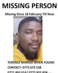 Missing Person Alert: Terence Mariga in Bulawayo